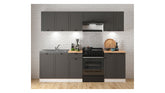 Junona Line kjøkkensett - Grafitt/Hvit - 240 cm
