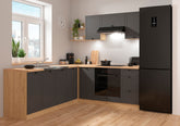 Junona Line kjøkkensett - Grafitt/Eik - 220x200 cm