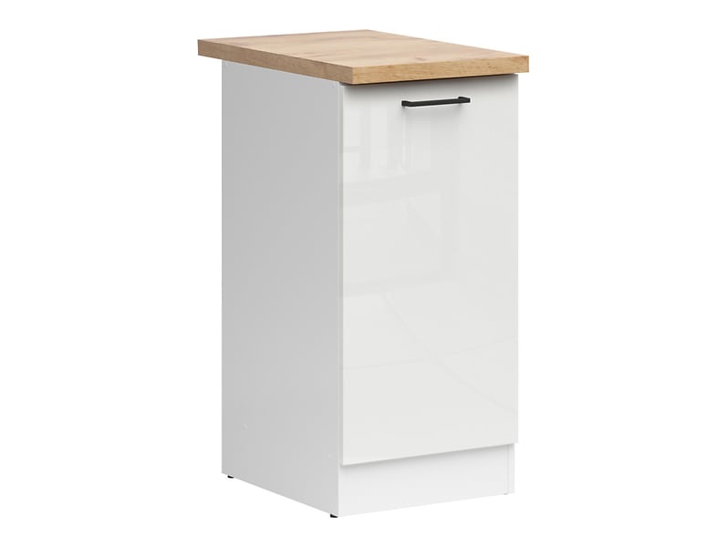 Junona Line - Underskap 40 cm - Høyre - m. benkeplate - Hvit Glans