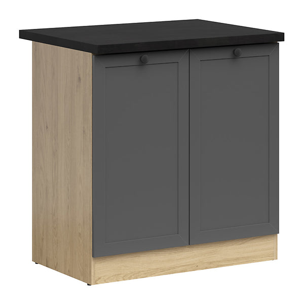 Junona Line - Underskap 80 cm - 2 Dørerer - m. benkeplate - Grafitt/Eik Junona Line - Underskap 80 cm - 2 Dørerer - m. benkeplate - Grafitt/Eik