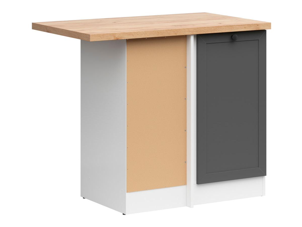 Junona Line - Hjørneskap 60 cm - Venstre - m. benkeplate - Grafitt/Hvit