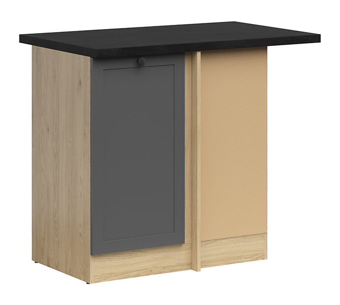 Junona Line - Hjørneskap 60 cm - Høyre - m. benkeplate - Grafitt/Eik Junona Line - Hjørneskap 60 cm - Høyre - m. benkeplate - Grafitt/Eik