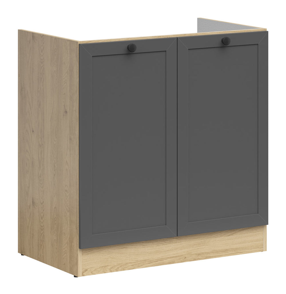 Junona Line - Underskap/Vask 80 cm - Dører - Grafitt/Eik Junona Line - Underskap/Vask 80 cm - Dører - Grafitt/Eik