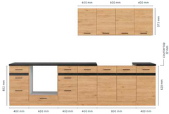 Junona Line kjøkkensett - Delano Eik - 300 cm