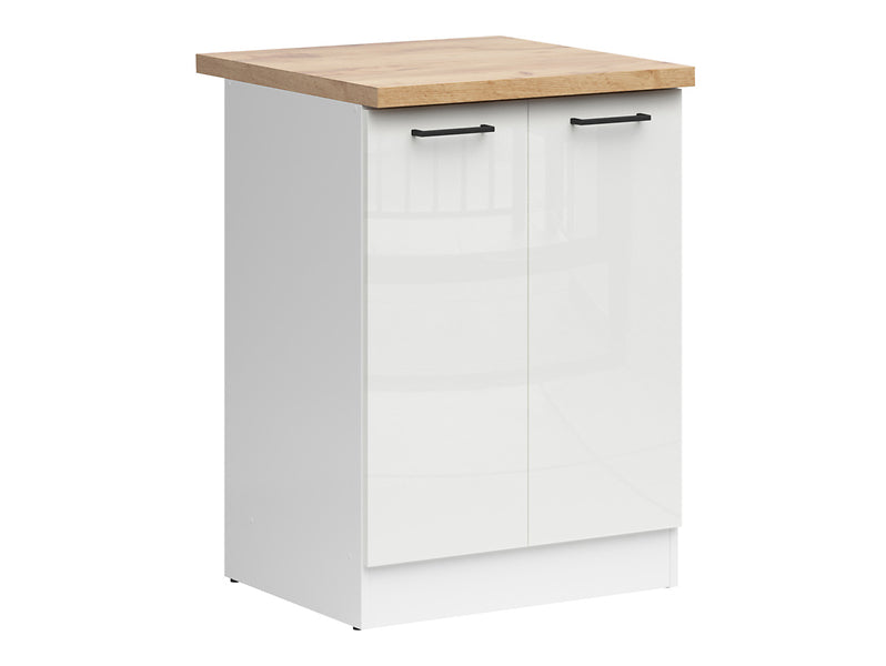 Junona Line - Underskap 60 cm - m. benkeplate - Hvit Glans