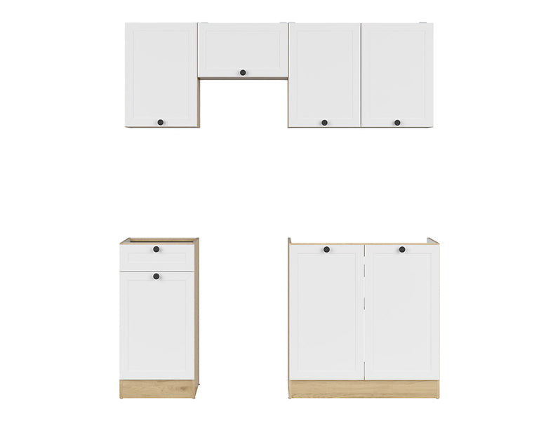 Junona Line kjøkkensett - Hvit/Eik - 170 cm