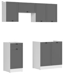 Junona Line kjøkkensett - Grafitt/Hvit - 180 cm