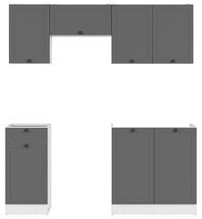 Junona Line kjøkkensett - Grafitt/Hvit - 180 cm