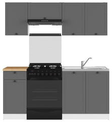 Junona Line kjøkkensett - Grafitt/Hvit - 180 cm