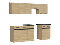Junona Line kjøkkensett - Bernstein Eik - 230 cm