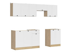 Junona Line kjøkkensett - Hvit/Eik - 240 cm