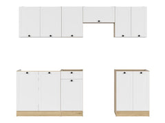 Junona Line kjøkkensett - Hvit/Eik - 240 cm