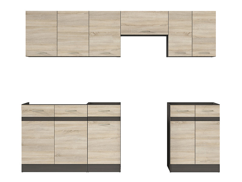 Junona Line kjøkkensett - Somona Eik - 240 cm