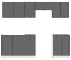 Junona Line kjøkkensett - Grafitt/Hvit - 240 cm