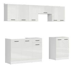 Junona Line kjøkkensett - Hvit Glans - 240 cm