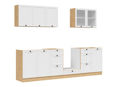 Junona Line kjøkkensett - Hvit/Eik - 260 cm