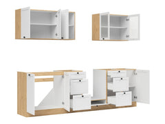 Junona Line kjøkkensett - Hvit/Eik - 260 cm