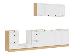 Junona Line kjøkkensett - Hvit/Eik - 300 cm