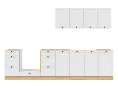 Junona Line kjøkkensett - Hvit/Eik - 300 cm