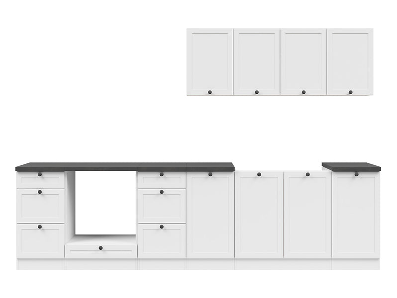 Junona Line kjøkkensett - Hvit - 300 cm