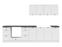 Junona Line kjøkkensett - Hvit - 300 cm