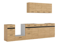 Junona Line kjøkkensett - Bernstein Eik - 300 cm