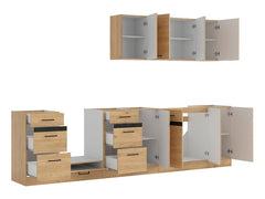 Junona Line kjøkkensett - Bernstein Eik - 300 cm