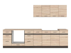Junona Line kjøkkensett - Somona Eik - 300 cm