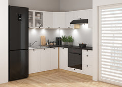 Junona Line kjøkkensett - Hvit/Eik - 180x200 cm