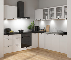 Junona Line kjøkkensett - Hvit/Eik - 220x240 cm