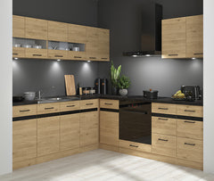 Junona Line kjøkkensett - Bernstein Eik - 220x240 cm  - Venstre