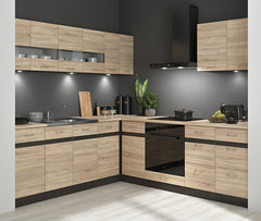 Junona Line kjøkkensett - Somona Eik - 220x240 cm - Venstre