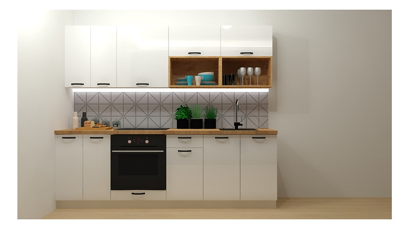 Family Line - Hvit Glans - 240 cm - TopLine
