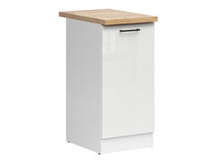 Junona Line - Underskap 40 cm - Høyre - m. benkeplate - Hvit Glans