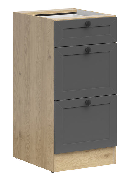 Junona Line - Underskap 40 cm - Skuffer - Grafitt/Eik