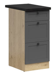 Junona Line - Underskap 40 cm - Skuffer - m. benkeplate - Grafitt/Eik