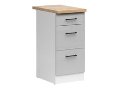 Junona Line - Underskap 40 cm - Skuffer - m. benkeplate - Grå Glans