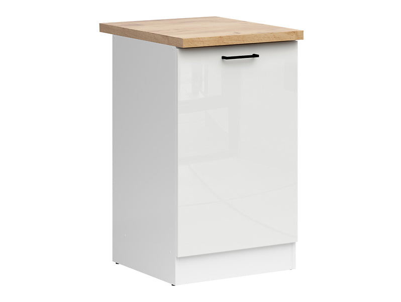 Junona Line - Underskap 50 cm - Høyre - m. benkeplate - Hvit Glans