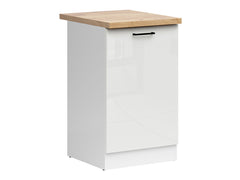 Junona Line - Underskap 50 cm - Høyre - m. benkeplate - Hvit Glans