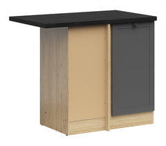 Junona Line - Hjørneskap 60 cm - Venstre - m. benkeplate - Grafitt/Eik