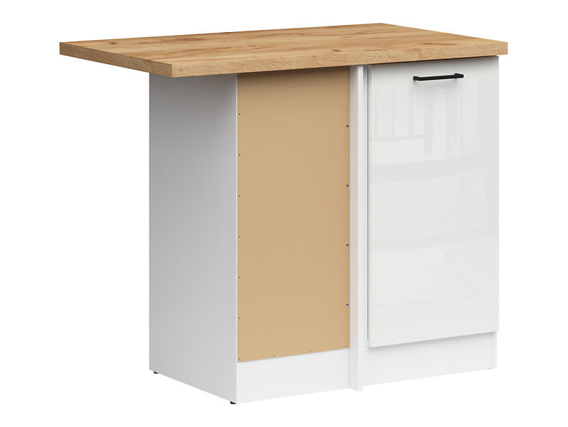 Junona Line - Hjørneskap 60 cm - Venstre - m. benkeplate - Hvit Glans
