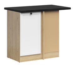 Junona Line - Hjørneskap 60 cm - Høyre - m. benkeplate - Hvit/Eik